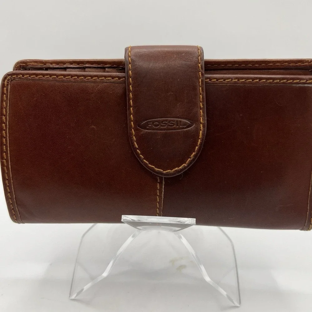Fossil Wallet Supple Butter soft Leather Brown Slim Wallet 3.5